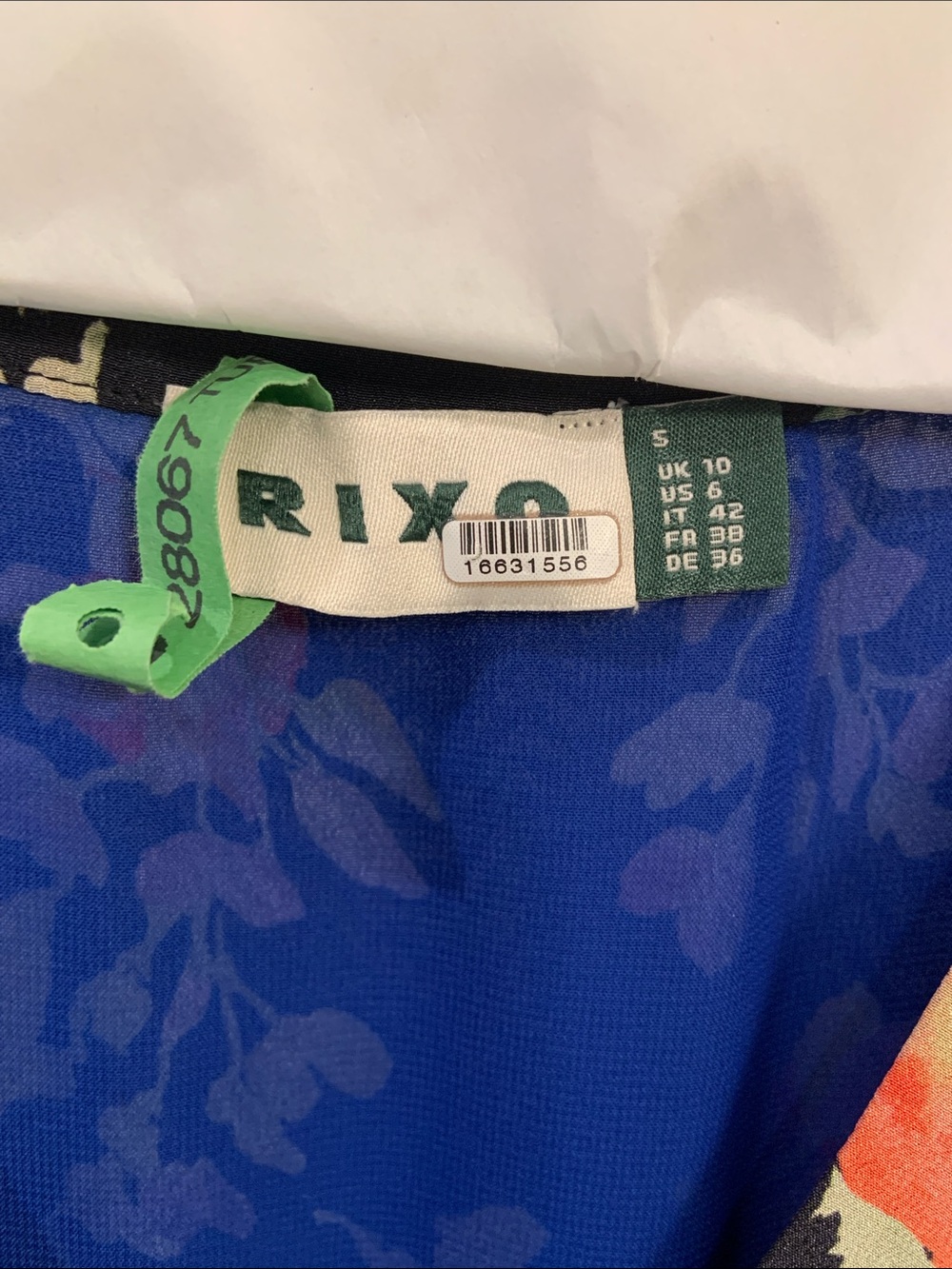 RIXO Silk Floral Wrap Maxi Dress in Navy and Orange - Picture 2 of 3